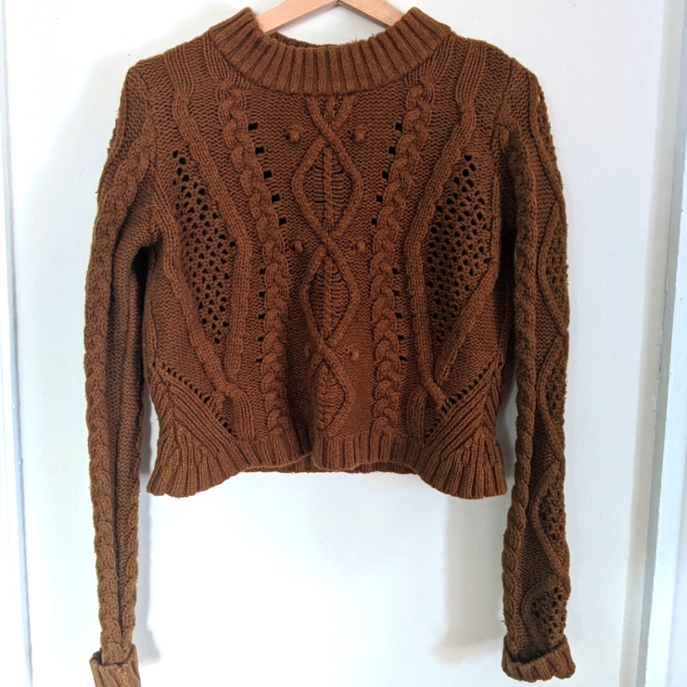 Cropped brown/tan sweater